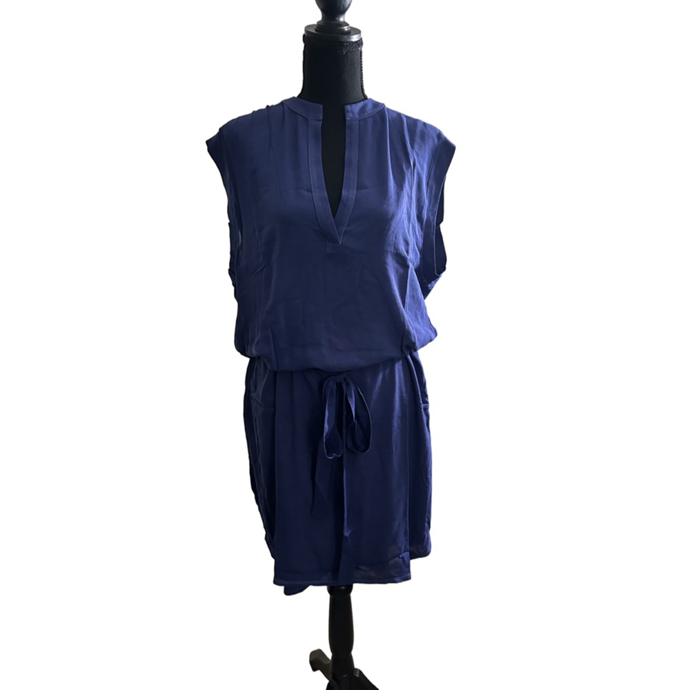 Women's Lanston Lightweight Sleeveless Royal Blue Shirt Dress, Size S